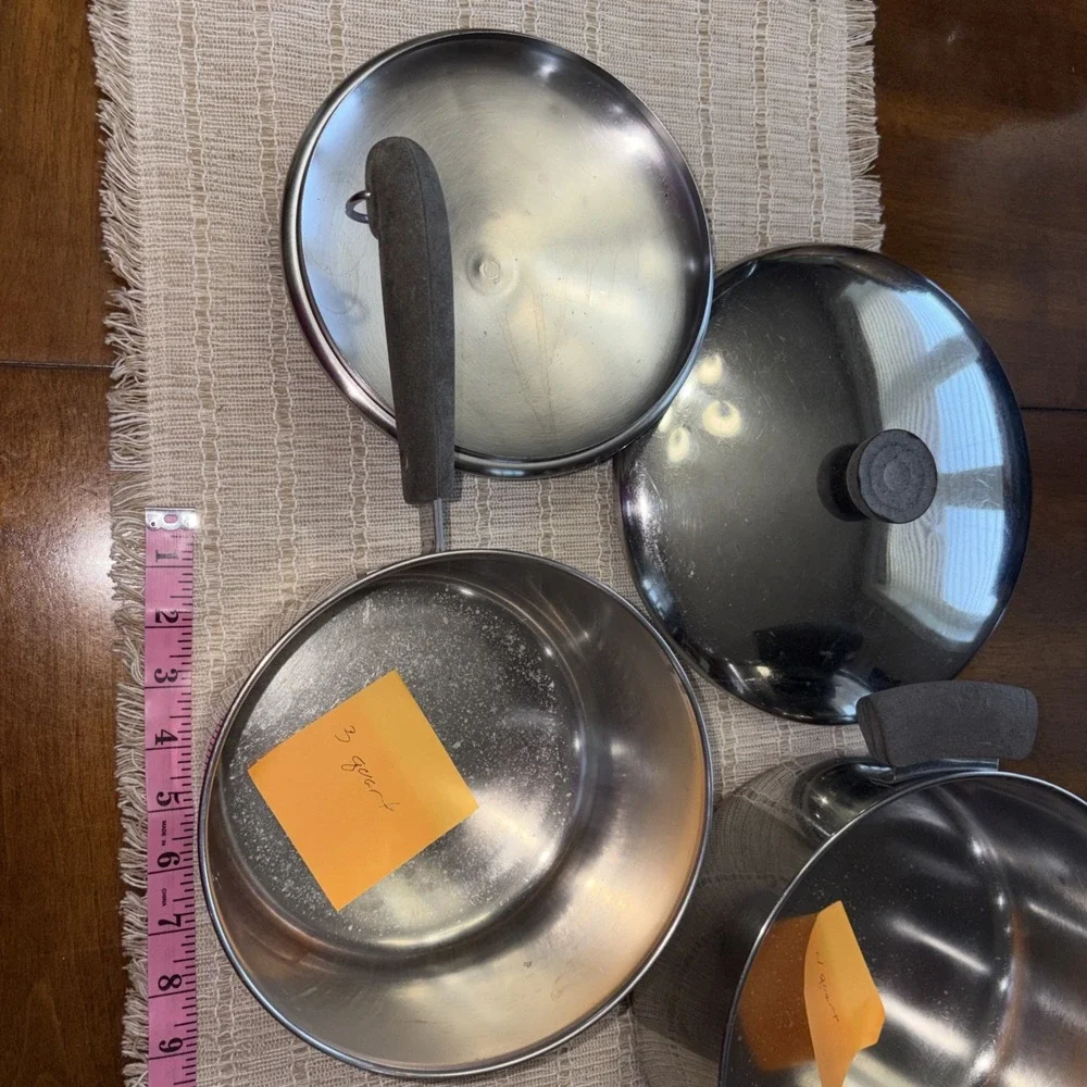 VTG 6 Pc Set Copper Bottom Revere Wear 2,3,4 Qt With Kids